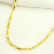 14K Solid Yellow Gold Diamond Cut Box Link Chain